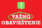 Važno obavještenje